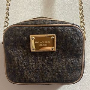 Micheal Kors crossbody logo bag brown